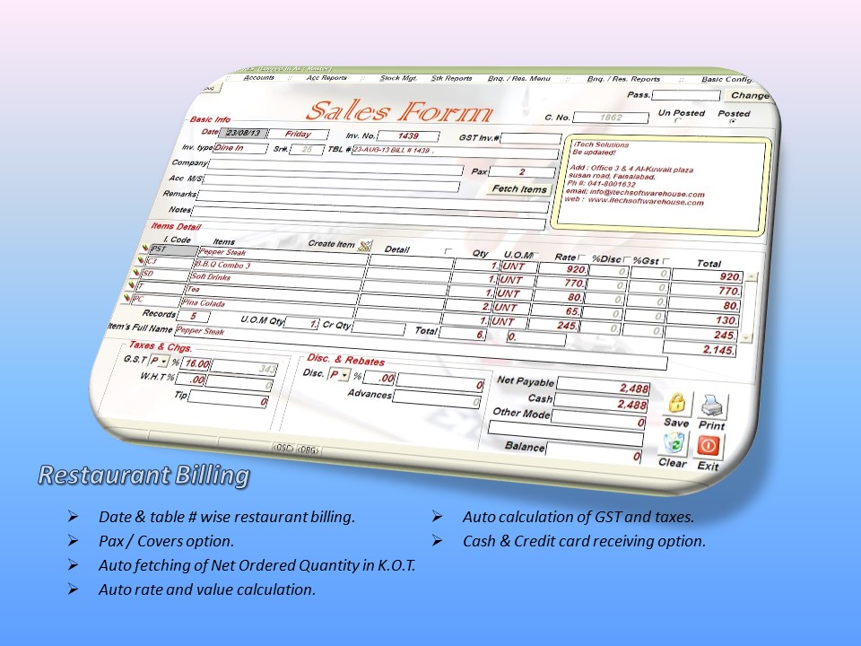 Sales Billing