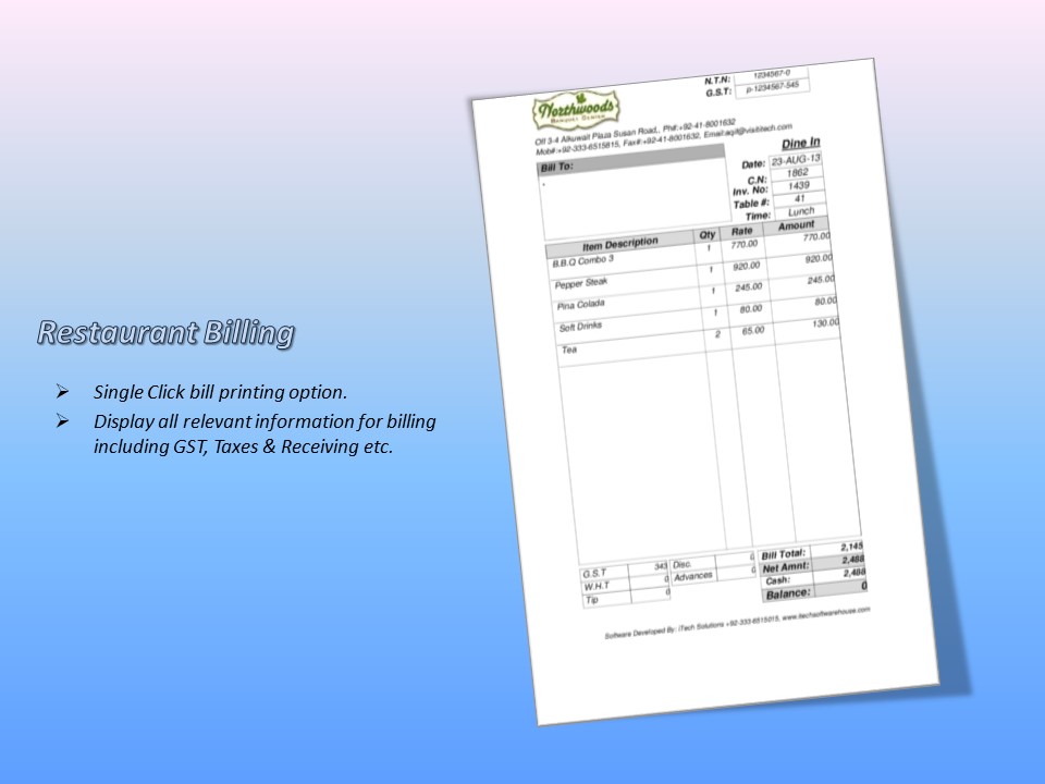 Bill Printing
